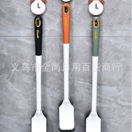 No blind spot wall-mounted bathroom, no need for drilling, long-handled wall-mounted cleaning brush set, household toilet brush details Picture