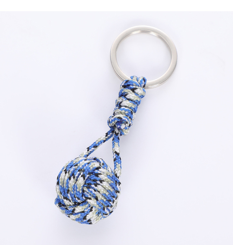 Outdoor umbrella rope woven pendants, key balls, outdoor self-defense tools, seven-core umbrella rope key chains, steel ball woven wholesale pic 15