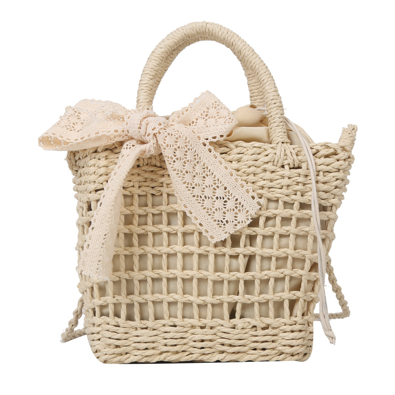 New women's summer hand-woven straw bag, fresh and light handbag, casual single-shoulder bag, vacation crossbody bag Item Picture