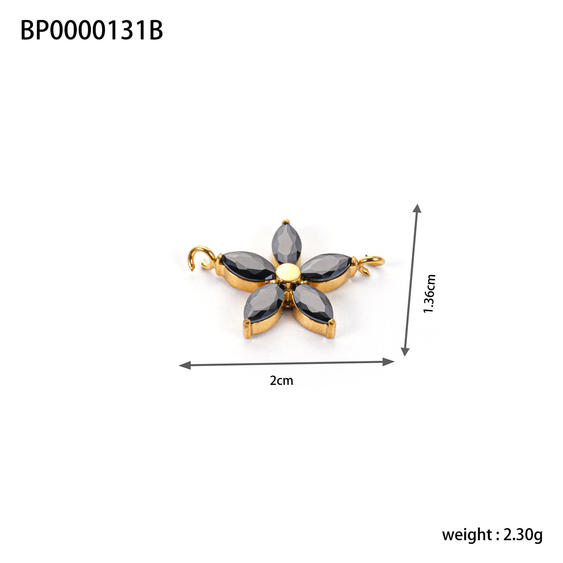 Cross-border fashion stainless steel four-leaf clover, five-pointed star, zircon inlaid diy double-hole pendant design accessory pic 20