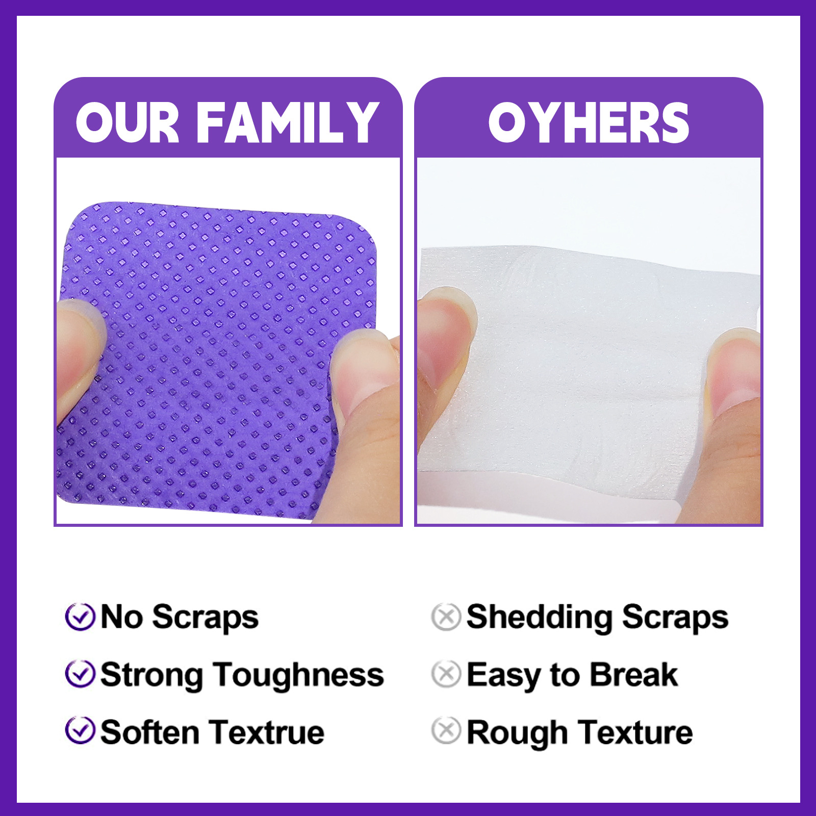 Nail nail towel grafting eyelash glue Cleaning cotton sheet glue bottle mouth wipe square 200 pieces wholesale details Picture