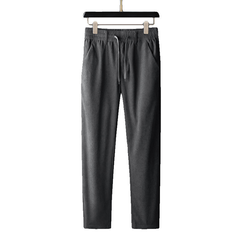 The new men's trousers for autumn and winter 2022 are casual straight-leg, loose, large-sized, mid-waist corduroy and thickened casual pants Item Picture
