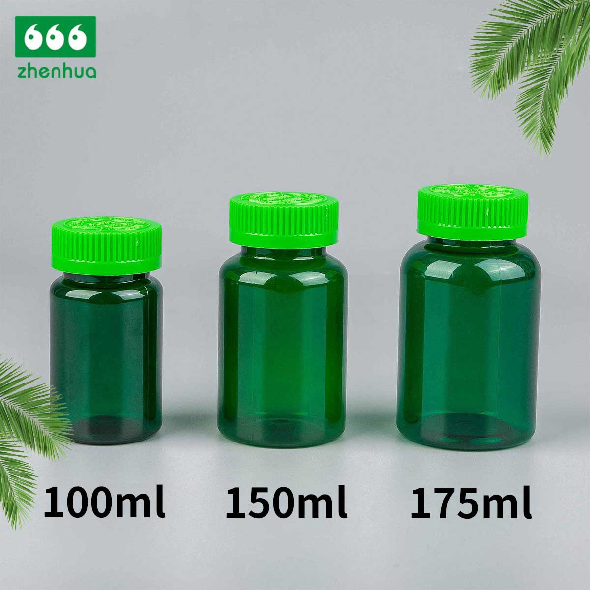 100/150/175ML transparent cylindrical PET solid medicine bottle, green health product bottle, 38-mouth aluminum cap customization Application Scenario