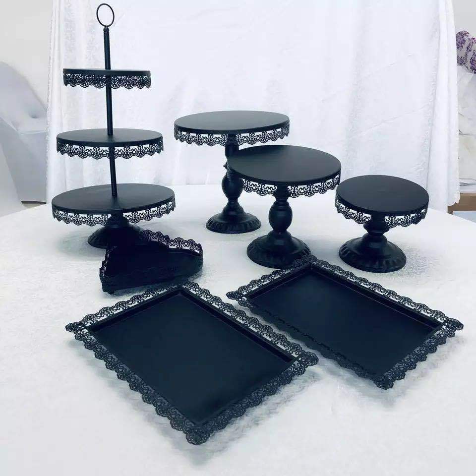 European Iron Cake Rack Set Wedding Banquet Dessert Pastry Decoration Birthday Dinner Creative Multi-Layer Plate Specification drawing
