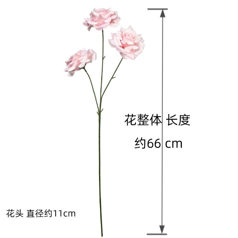3头钻石玫仿真花婚庆用花玫瑰仿真花装饰摆件假花婚庆地排花玫瑰产品图