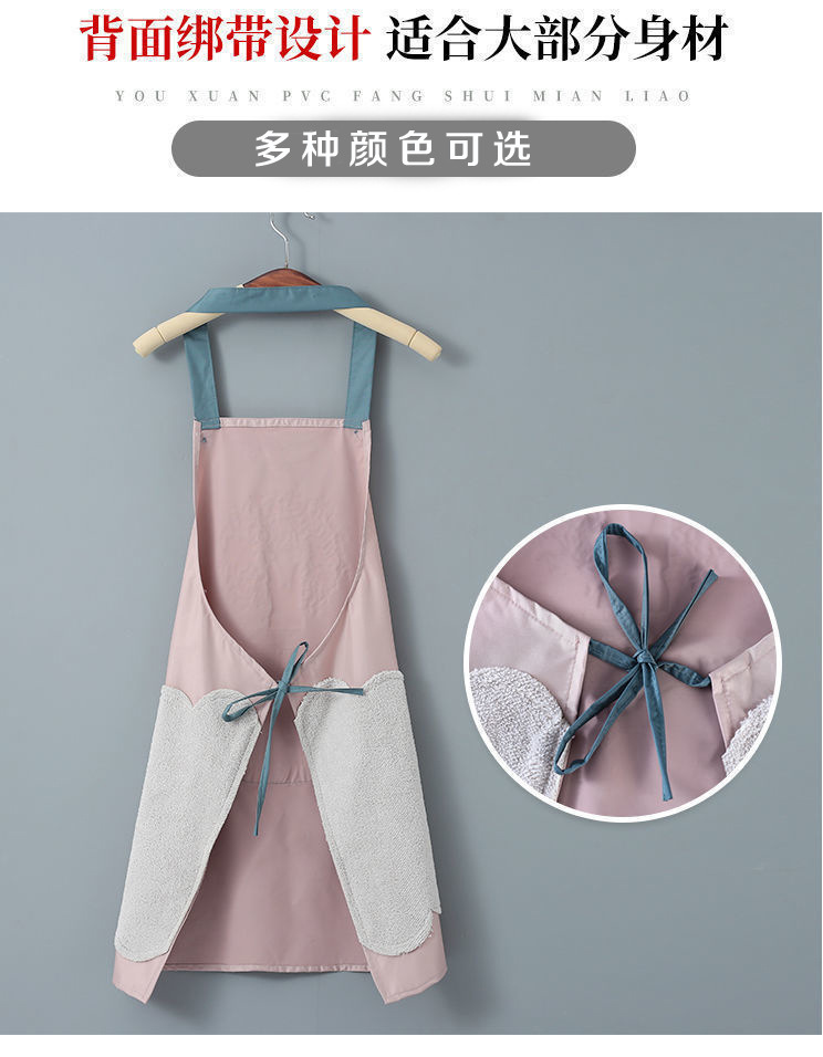 Printable logo apron, kitchen and household waterproof gift wholesale, oil-proof and hand-wiping new style women's advertising waistband details Picture