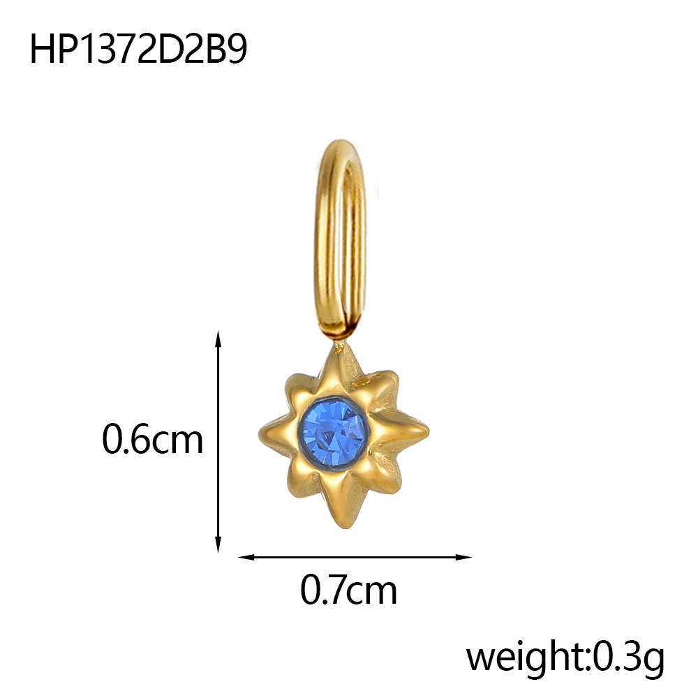 European and American cross-border exquisite titanium steel style micro-inlaid octagonal star diy pendant accessories, earrings, necklaces, jewelry accessories, pendants pic 23