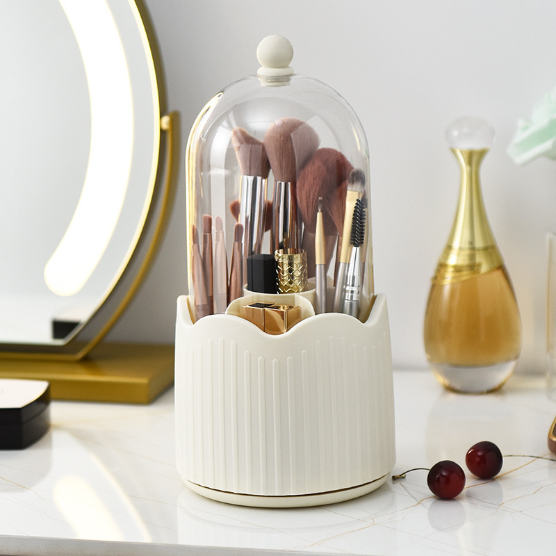 Rotating Storage Case Dustproof Makeup Brush Storage Container Dresser Desktop Pencil Container Lipstick Eyeshadow Storage Case Makeup Case details Picture