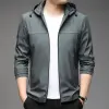 Men's hooded jacket, spring jacket, middle-aged men's clothing, Dad's spring top, 2022 new spring short trench coat details Picture