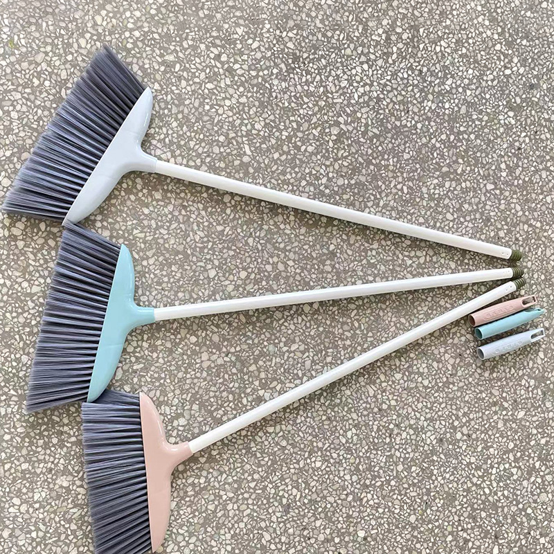 Wholesale Stainless Steel Rod Soft Hair Broom Dustpan Set Combination Of Plastic Broom Set Household Sweeping Set Application Scenario