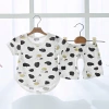Baby summer thin set, boys' short-sleeved pure cotton open-cut two-piece clothes, girls' pajamas, shorts, summer wear Specification image