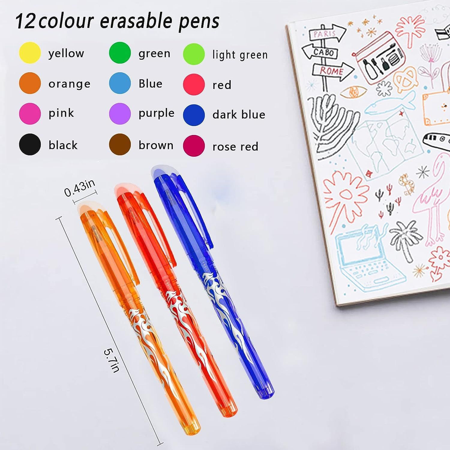 Wholesale of colored erasable gel pens, heat-sensitive erasable pens, black and red pens for primary school students' stationery details Picture