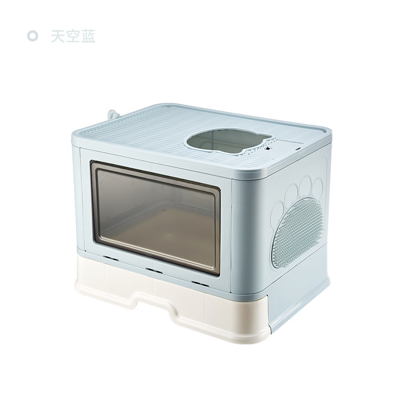 猫用品/全封闭猫砂盆/新风系统猫砂盆/猫厕白底实物图