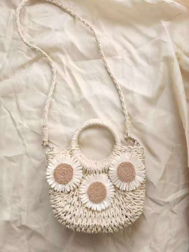 2025新款手工编织包女百搭斜挎单肩手提草编包时尚休闲女士包袋皮具潮流款详情5