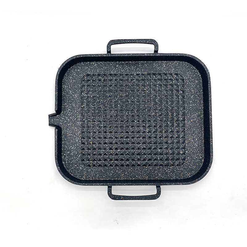 New non-stick coating Korean-style grill, universal aluminum alloy barbecue grill, tourmaline square grill manufacturer wholesale Application Scenario