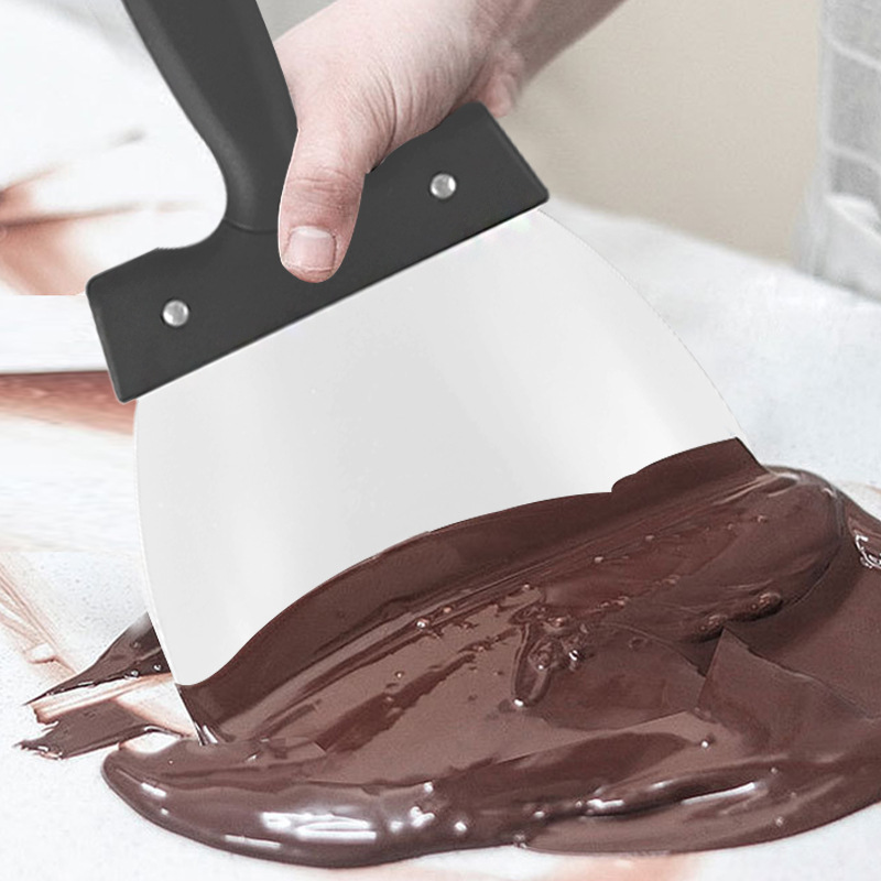 New Chocolate Tempering Spatula Stainless Steel Dough Cutter Flour Scraper Cream Scraper Baking Tools In Stock