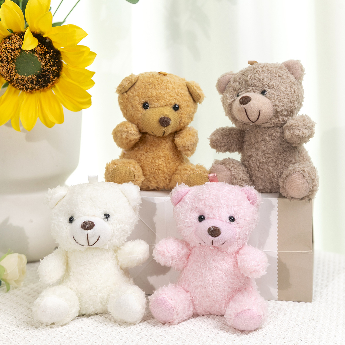 新款四寸夹抓娃娃机精品机毛绒玩具公仔钥匙扣可爱玩偶钥匙小挂件