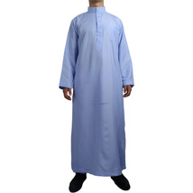 涤纶现货阿拉伯男装工厂批发 光板立领卡塔尔阿拉伯大袍中东服饰
