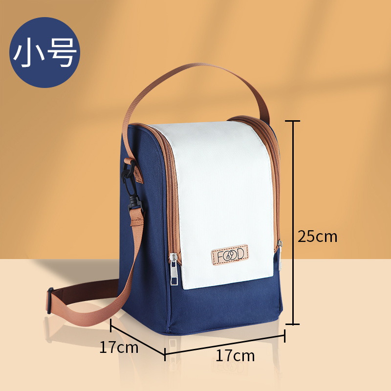 Round lunch box bags, insulated bucket handbags, office workers' and students' uniforms with rice, thickened aluminum foil lunch bags details Picture