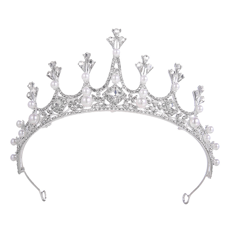 Princess bride, wedding dress, headwear, hair crown, birthday, coming-of-age ceremony, performance, versatile water diamond hair band, lady's crown Item Picture
