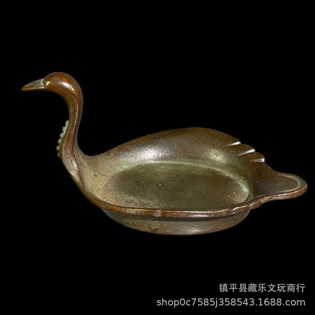 古玩批发小天鹅笔洗笔架天鹅碟茶宠家用装饰品文房用品批发摆件