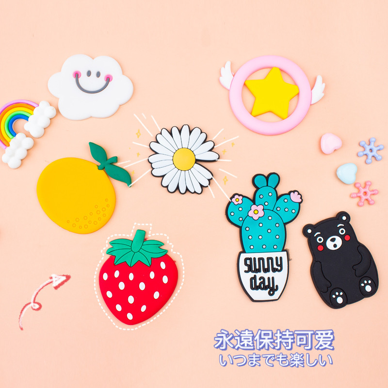 Japanese Cute Cartoon Pvc Soft Plastic Three-Dimensional Patch Bag Clothing Shoes Hat Creative Diy Handmade Decorative Accessories Specification drawing