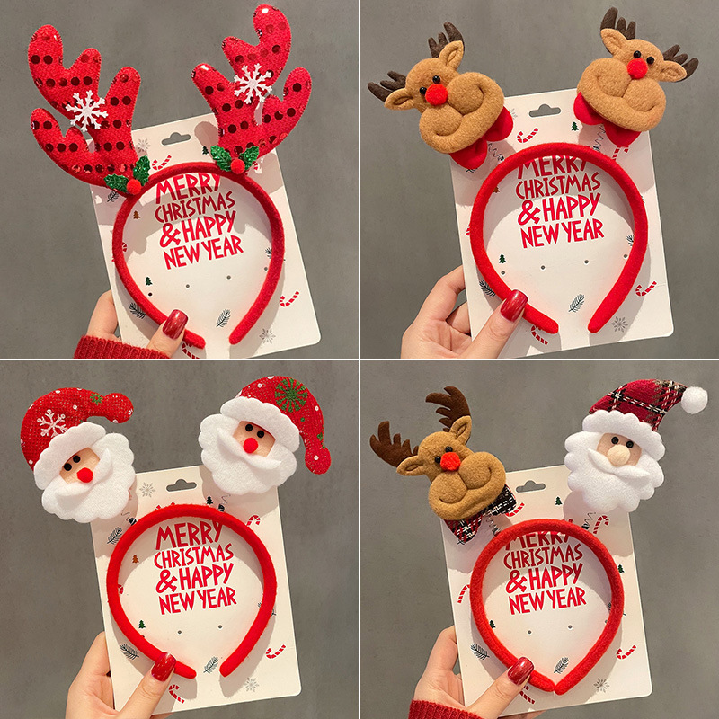 Christmas headbands Children's hair accessories Hair clips Holiday gifts Deer horn hair clips Party Dress up Headbands cos Headaccessories full figure