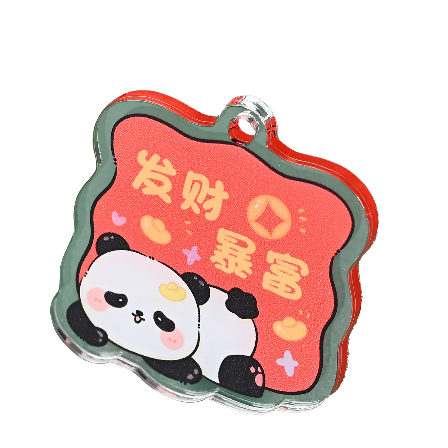 In-stock creative text sign pendant, peace and joy keychain pendant, Panda character sign, acrylic sheet, Chinese trend Item Picture
