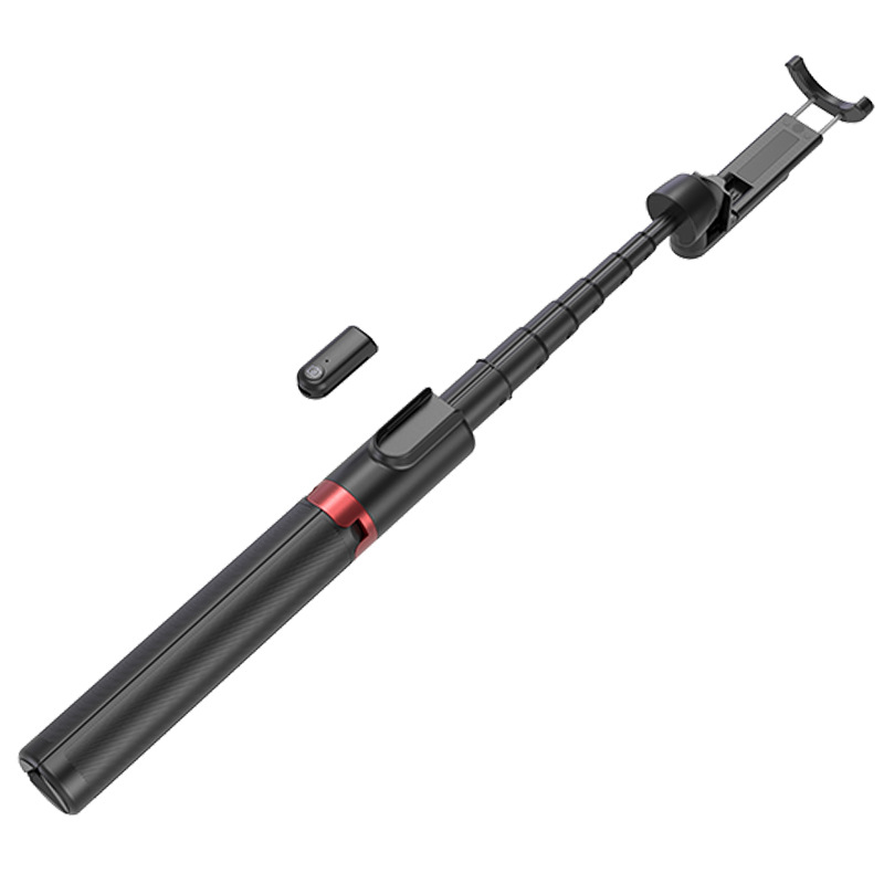 Factory direct sales of high-quality portable all-in-one wireless tripod, Bluetooth remote control, black mobile phone selfie stand, telescopic pole, cross-border Specification image