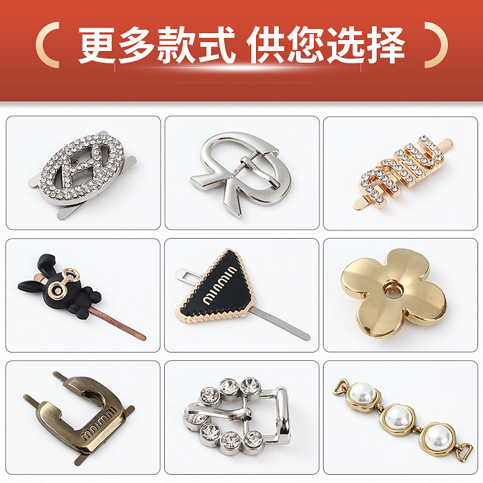 Cross Border Metal Clasp Any Mix And Match Detachable Diy Crocs Accessories Diamond Shoe Flower Clasp Ornaments details Picture