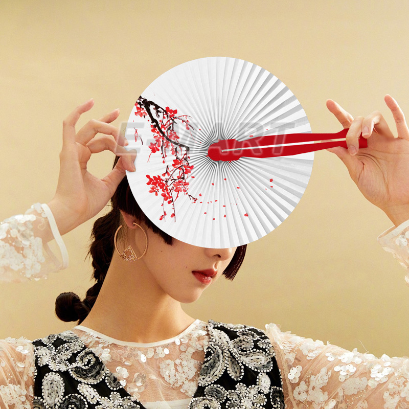 绢布折扇/西班牙木扇長沙青于/扇子女夏季日式/扇子/手饰产品图