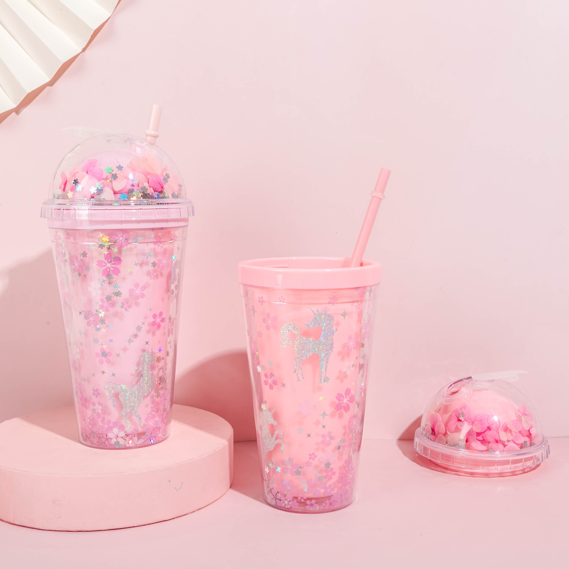 Creative cartoon straw cup plastic new net red broken ice cup students creative trend line cup gift customization wholesale thumbnail