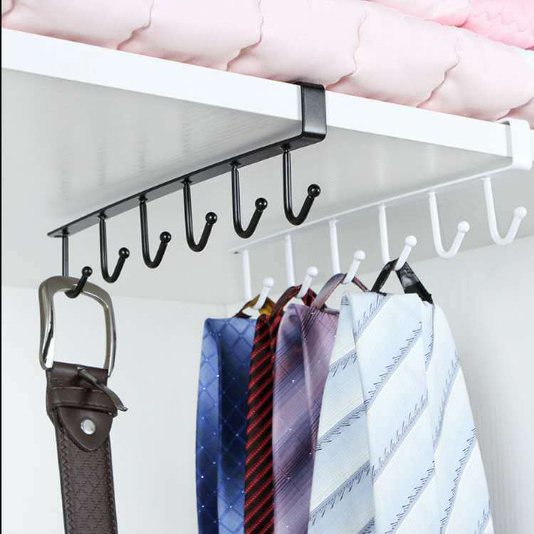 Wrought Iron Cabinet Storage Rack Multi-Functional Hook Wardrobe Organizer Kitchen Seamless Nail Free Hook 6 Hook Specification drawing