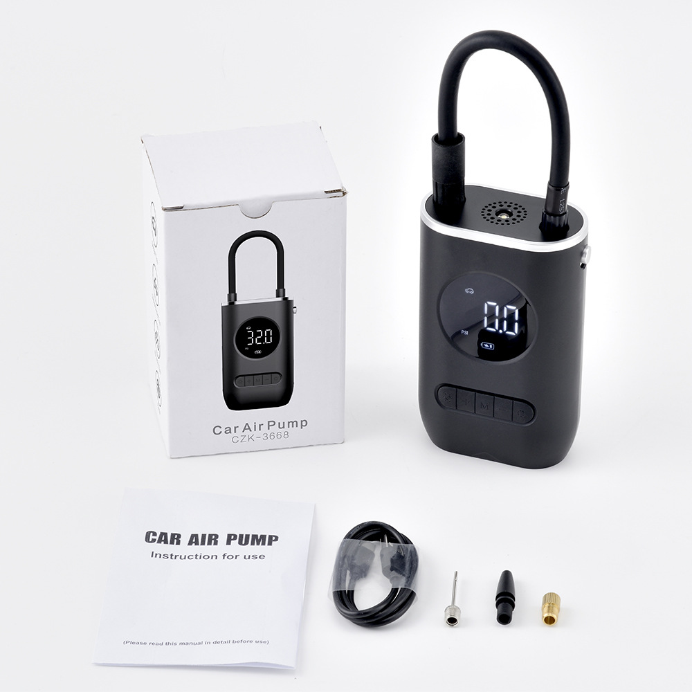 Car Air Pump Portable Mini Self-Propelled Electric Tire Pump Handheld Wireless Charging Digital Display Item Picture
