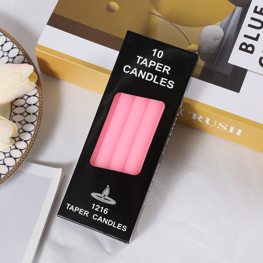 Banquet and party decoration long pole candles, household power outage emergency lighting column wax candlesticks, colorful smokeless pole wax Application Scenario
