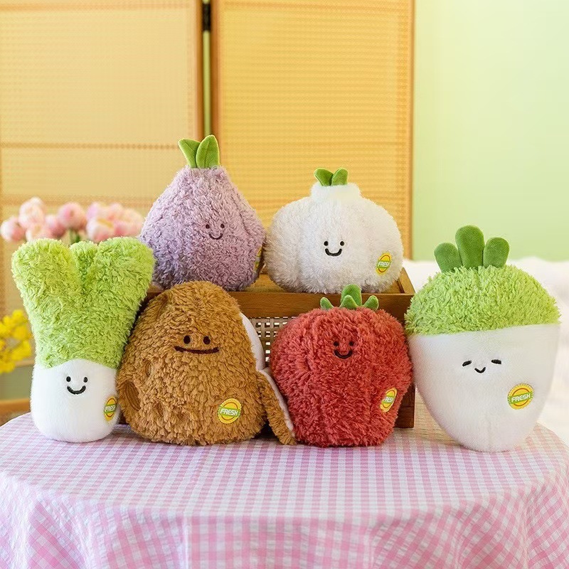 Wholesale of creative new claw machine dolls, children's toys, fruit and vegetable plush toys, realistic fruit and vegetable figurines and dolls Application Scenario