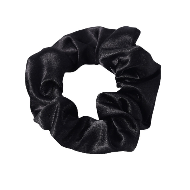 Pure Color Imitation Silk Large Colon Satin Silk Scrunchie Simple Hundred Hair Rope Headband Headband Spot Wholesale Item Picture