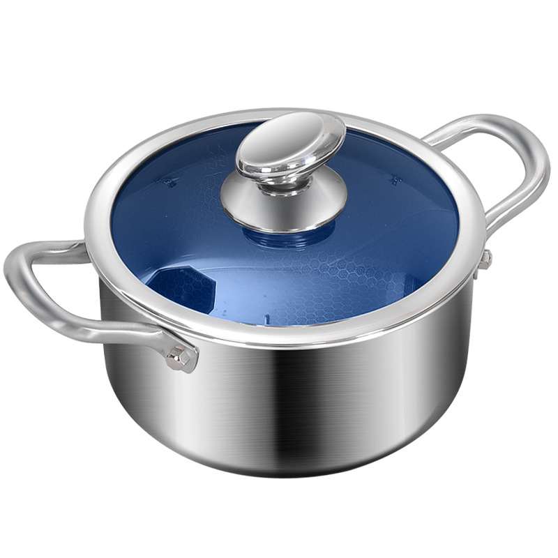 Germany 316 Stainless Steel Stockpot Non-Stick Double Ear Honeycomb Small Stockpot Household Cooking Pot Food Grade Induction Cooker Stockpot Item Picture