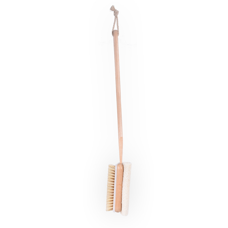 【 Factory Direct 】 Lotus Gourd Double-Sided Bath Brush Long Handle Rub Back Bath Brush Pig Bristle Bath Brush In Stock Item Picture