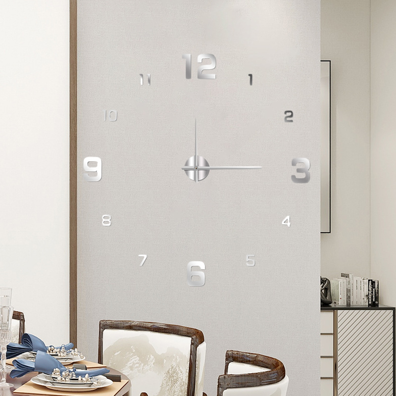 European-style simple large-sized luminous silent clock diy three-dimensional digital wall clock for living room and bedroom digital wall clock Specification image
