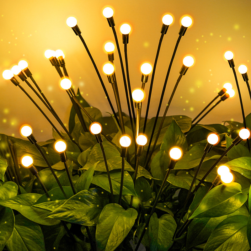 Solar Lawn Lights Led Wind Firefly Ground Lights Garden Lights Garden Decorations Swing Festive Atmosphere Lights