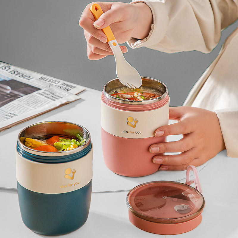 早餐杯批发密封可微波炉加热饭盒INS风创意日式燕麦杯带盖便携式