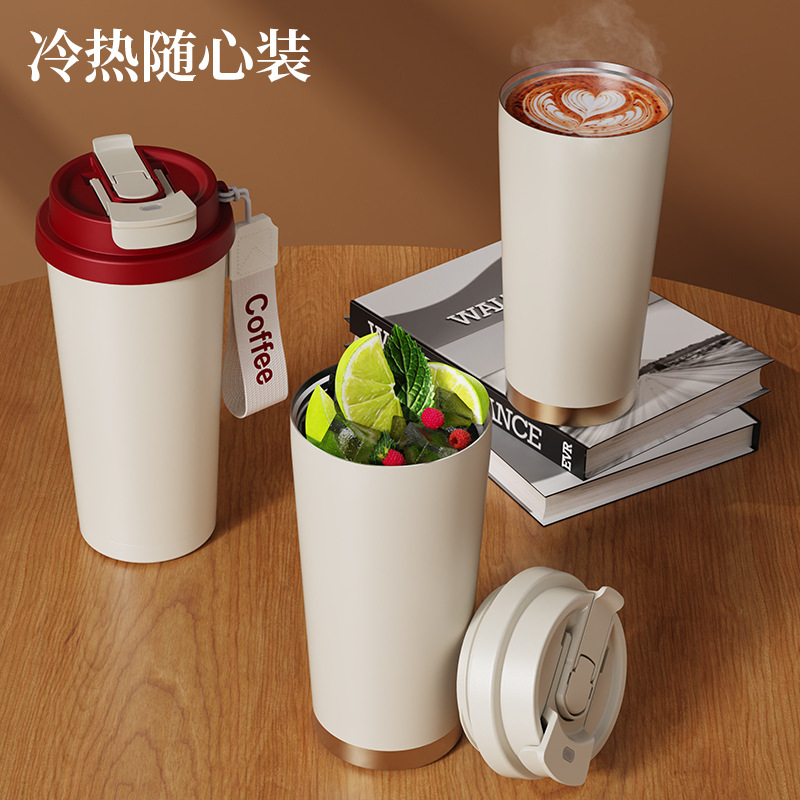 New 316 insulated cup, large-capacity coffee insulated cup with straw, cross-border exclusive supply Specification image