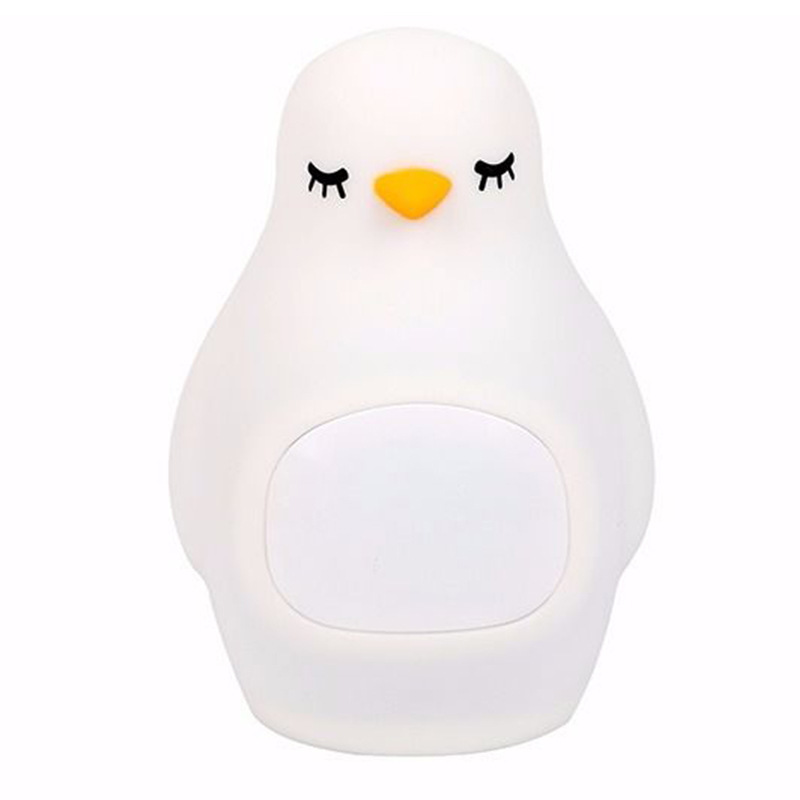 Super cute led alarm clock with penguin silicone patter light, multi-functional usb charging with night light, student snooze alarm clock Item Picture