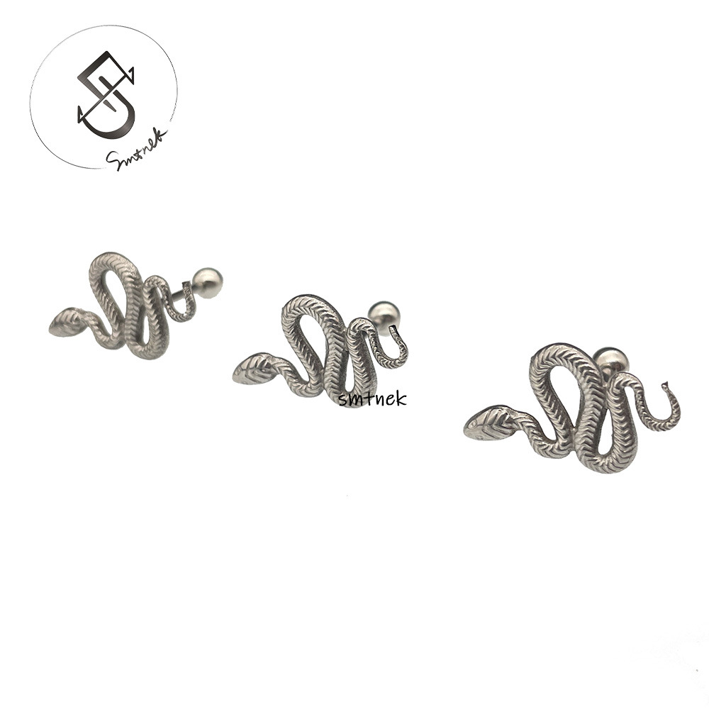 SMTNEK titanium steel finishing snake tongue nail dark non-mainstream stainless steel piercing tongue