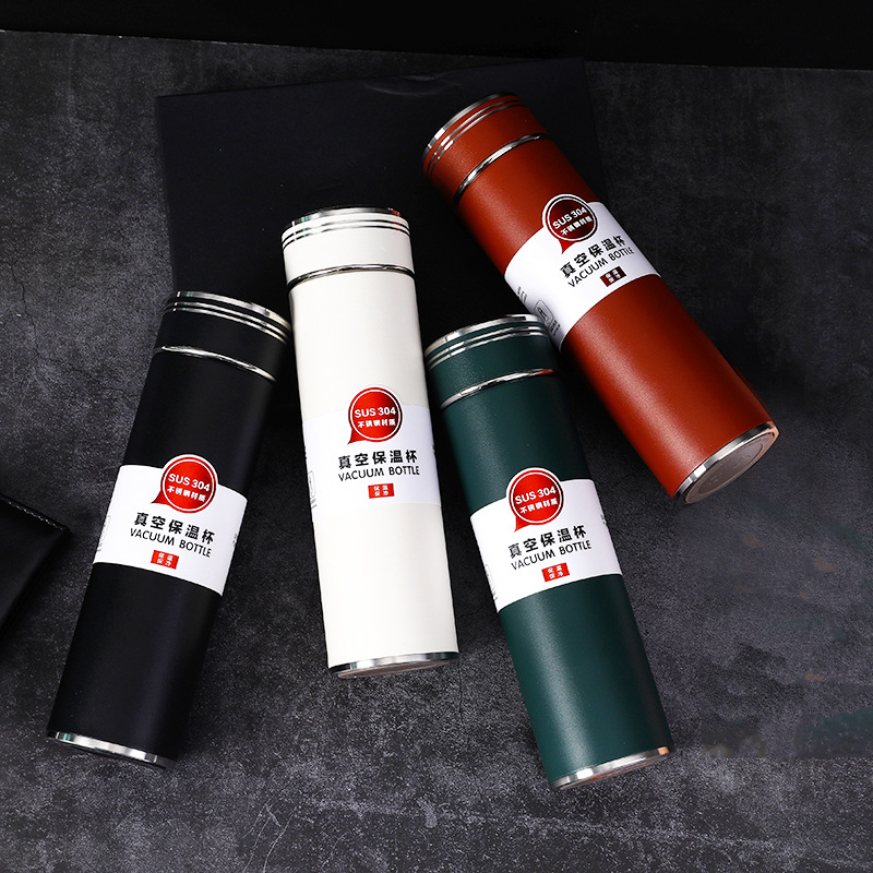 Regalo de negocios grabado 316 acero inoxidable thermal tazas caja de regalo con impresión personalizada logotipo hombres infused tea water tazas 500ml