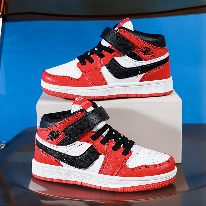Aoogle Boys Casual Board Shoes Four Seasons Air Force One Children's Shoes Girls High Top Shoes Aj Children's Sneakers details Picture