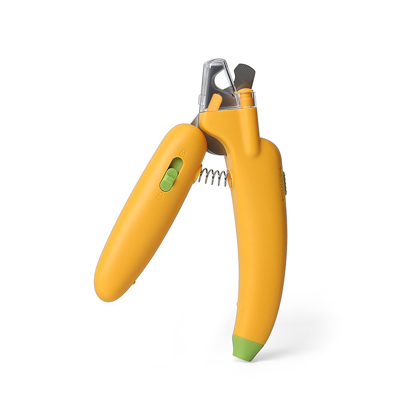 Banana pet nail clippers, cat nail clippers, dog nail clippers with light, anti-splash nail sharpener, cat and dog supplies Specification image