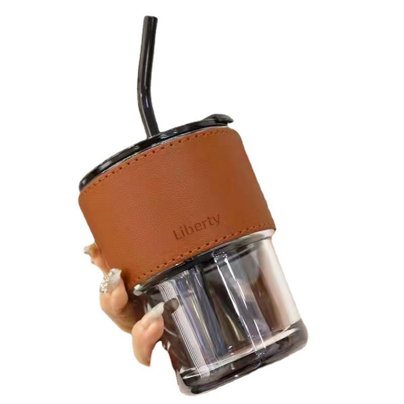 Wholesale of best-selling bamboo joint cups with LIDS, straw glass cups, large-capacity heat-insulating bamboo joint cups for women's home use Item Picture