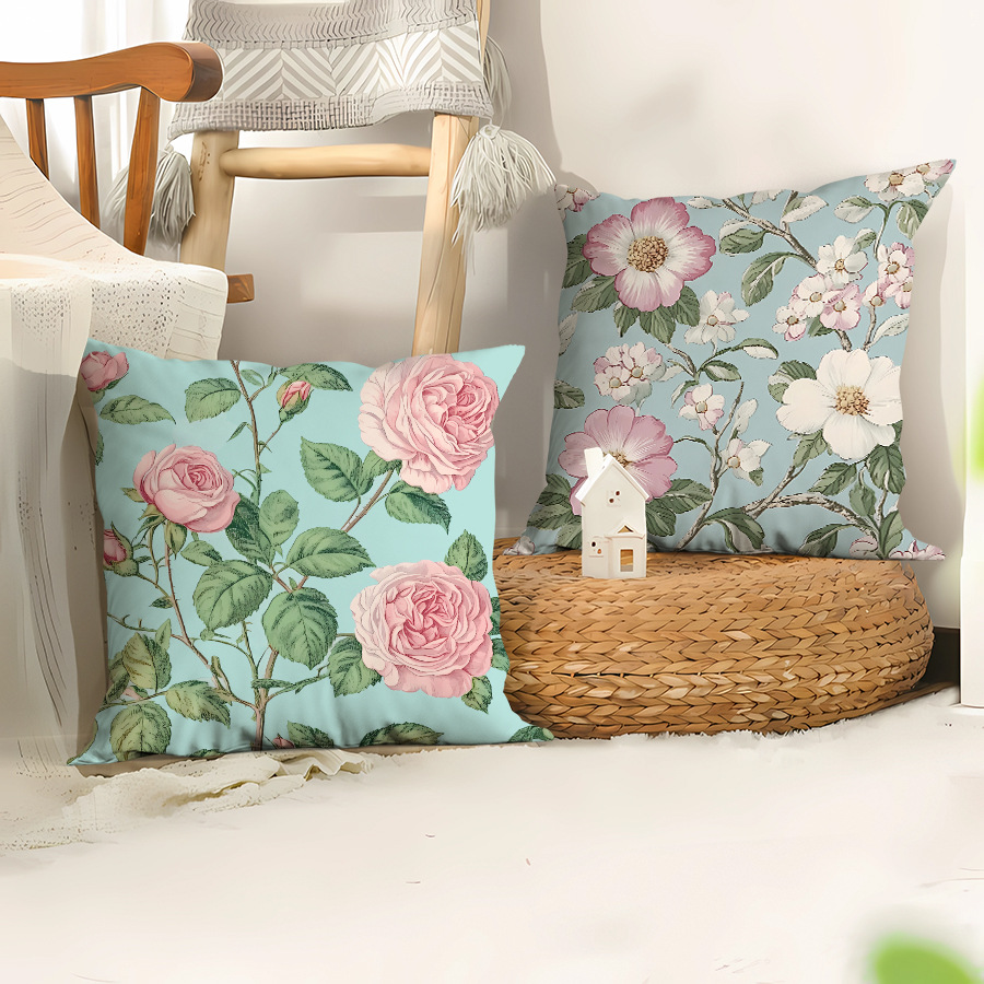 春日花朵抱枕居家沙发装饰抱枕汽车靠枕护腰办公室午休抱枕靠枕套详情图4